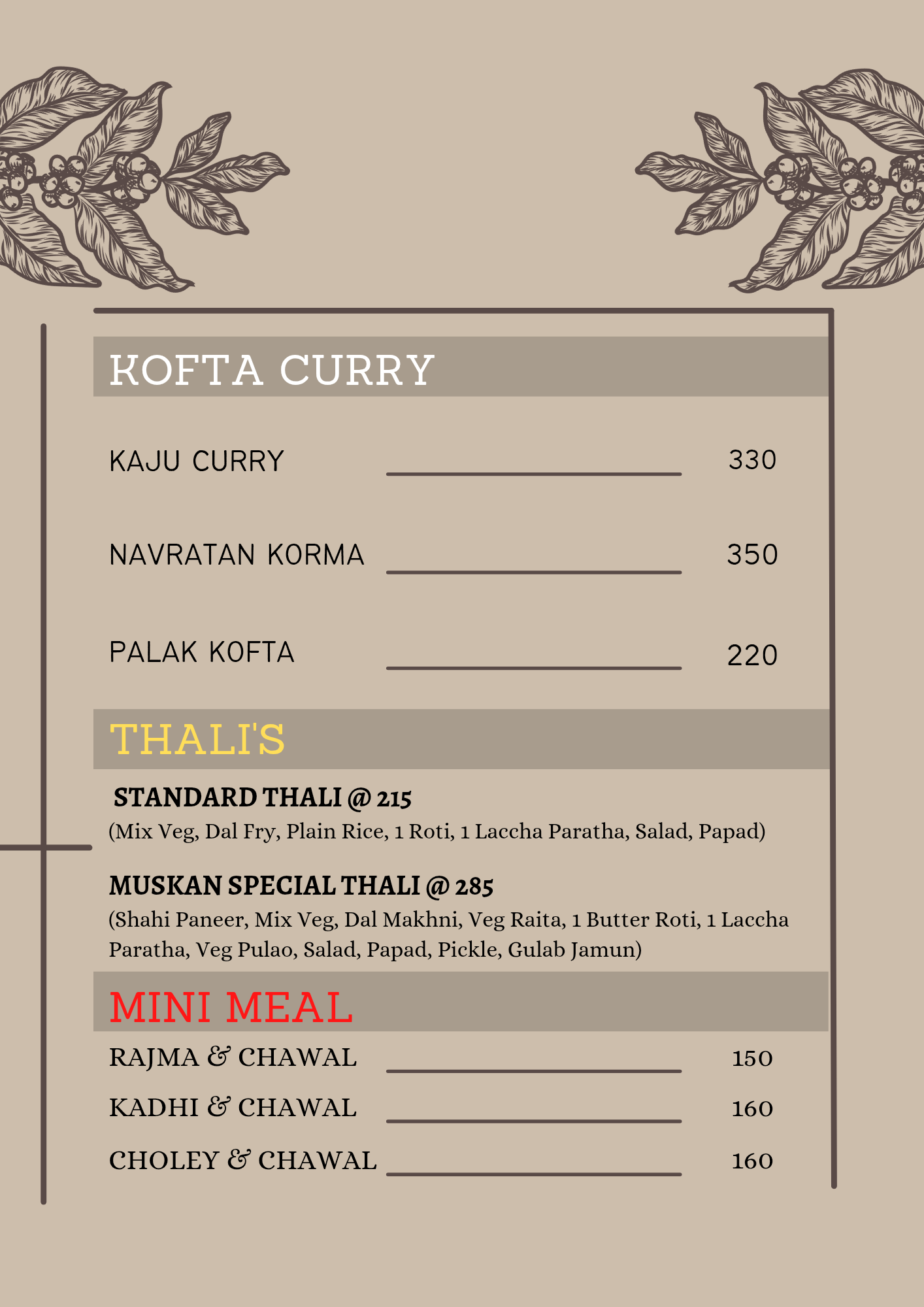 muskan hotel menu nh-48